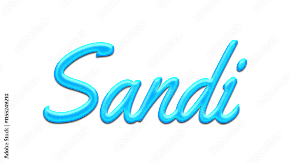 Glowing blue effect of name Sandi on white background. Glowing blue effect of name Sandi on white background.