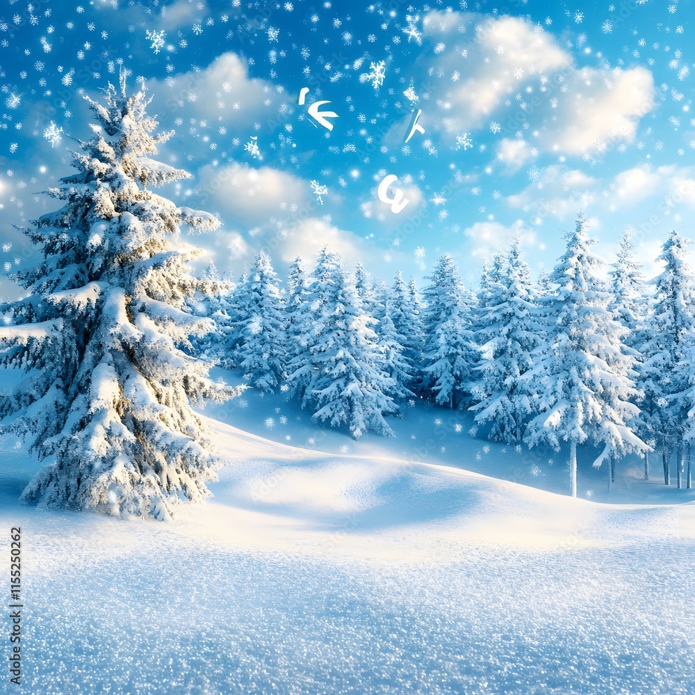 Naklejka premium SNOW WINTER HOLDING WHITE BACKGROUND