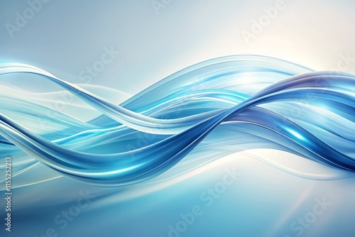 Abstract Wavy Lines: Flowing Blue and White Abstract Art,  Pale Background, Dynamic Design