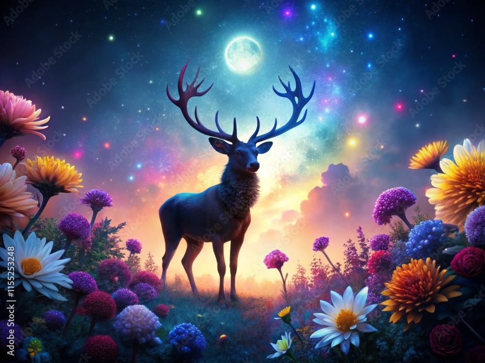 Astral Flower Silhouette Photography Background - AI Generated Mystical Floral Art Astral Flower Silhouette Photography Background - AI Generated Mystical Floral Art