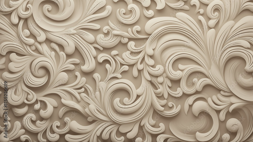 Elegant Beige Floral Swirls Texture Pattern Elegant Beige Floral Swirls Texture Pattern