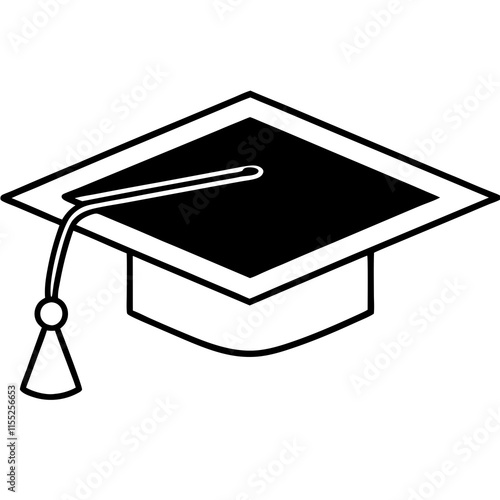 Graduation Cap Line Art Vector Design