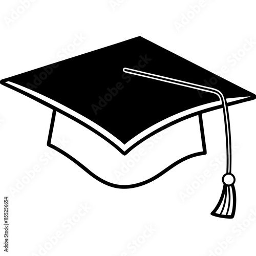 Graduation Cap Line Art Vector Design