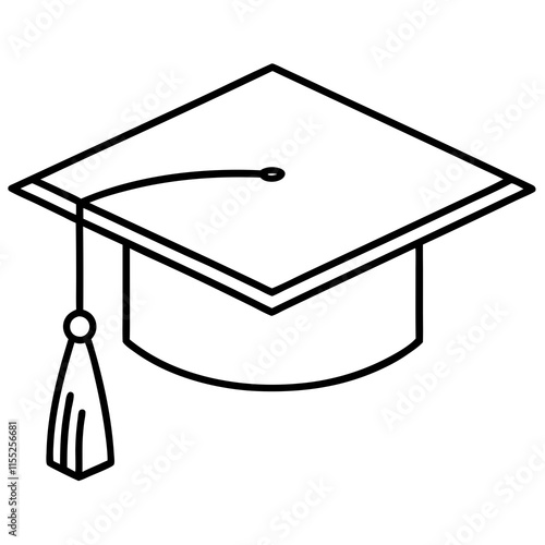 Graduation Cap Line Art Vector Design