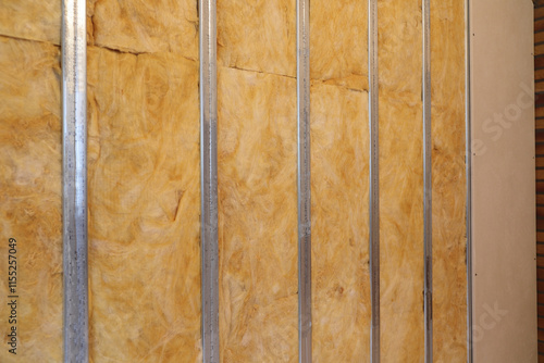 a new drywall with insulation and metal studs