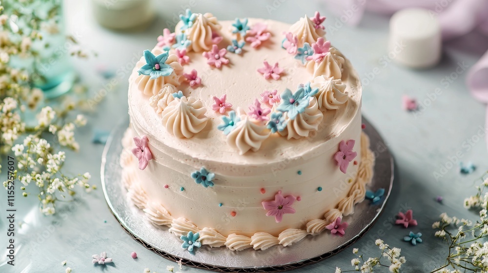 Delightful Celebration Cake Bakery Dessert Photography Cozy Environment Close-up View Sweet Treat Concept Delightful Celebration Cake Bakery Dessert Photography Cozy Environment Close-up View Sweet Treat Concept