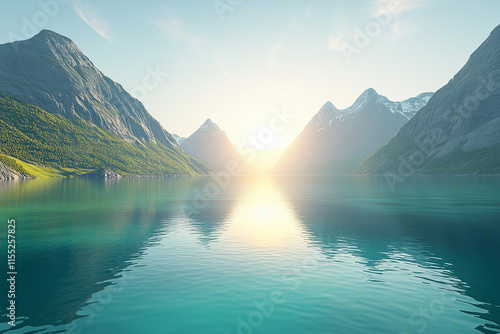 lake and mountains