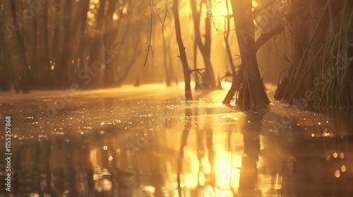 Mangroves are remarkable coastal ecosystems characterized by dense, salt-tolerant trees and shrubs thriving in intertidal zones, primarily in tropical and subtropical regions. These ecosystems are uni photo