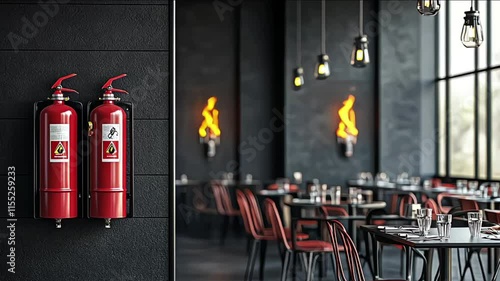 Wallpaper Mural Close up of fire extinguisher in restaurant Torontodigital.ca