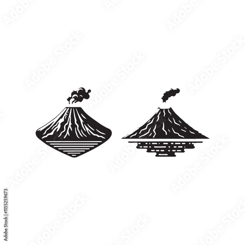 Volcano icon vector symbol design art illustration