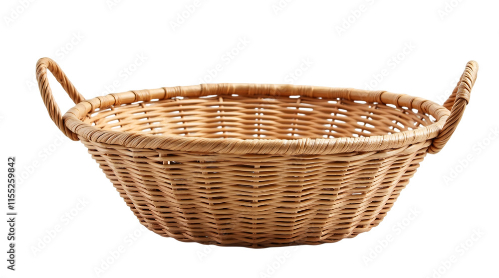 Empty Wicker Basket Isolated on a Transparent Background (PNG). Empty Wicker Basket Isolated on a Transparent Background (PNG).