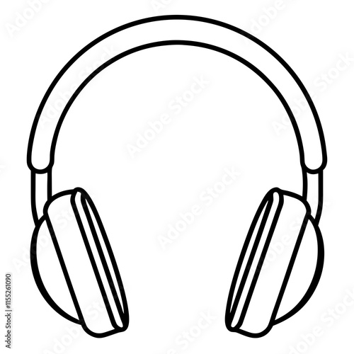 Headphones Line Art Vector Design