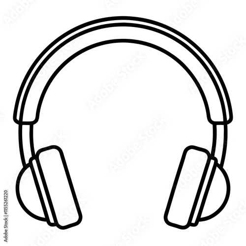 Headphones Line Art Vector Design