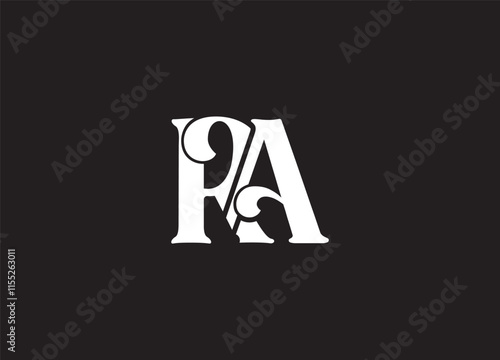 RA latter ligature typography logo design template
