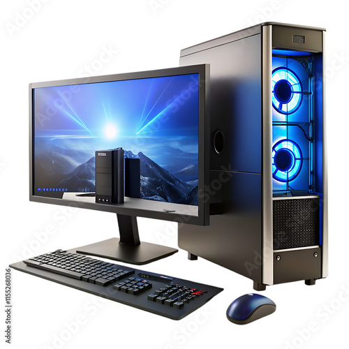 computer monitor with mouse