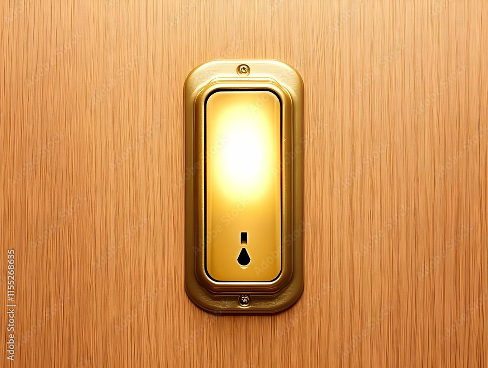 Golden Light Switch 3D Illustration Golden Light Switch 3D Illustration