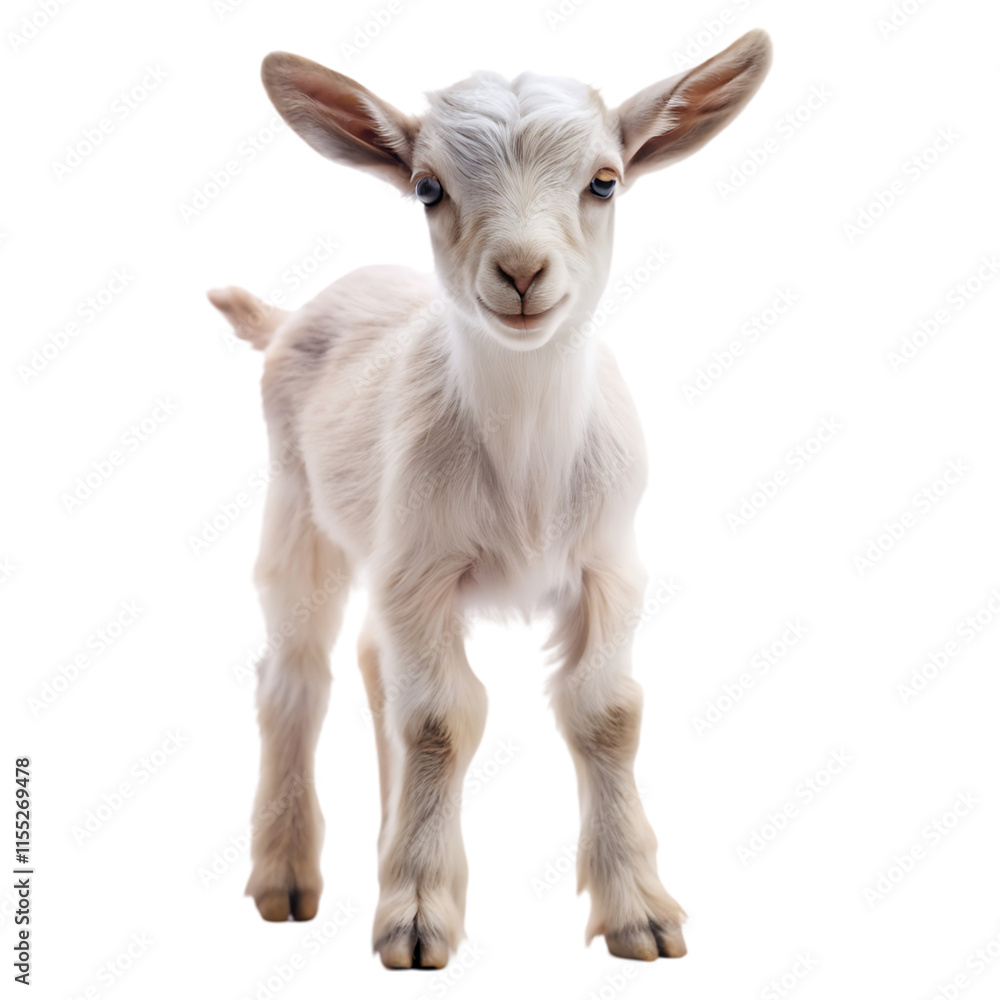 Fototapeta premium baby goat on white background