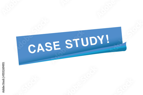 Case study banner vector modern sticker icon, label design. Advertising template.
