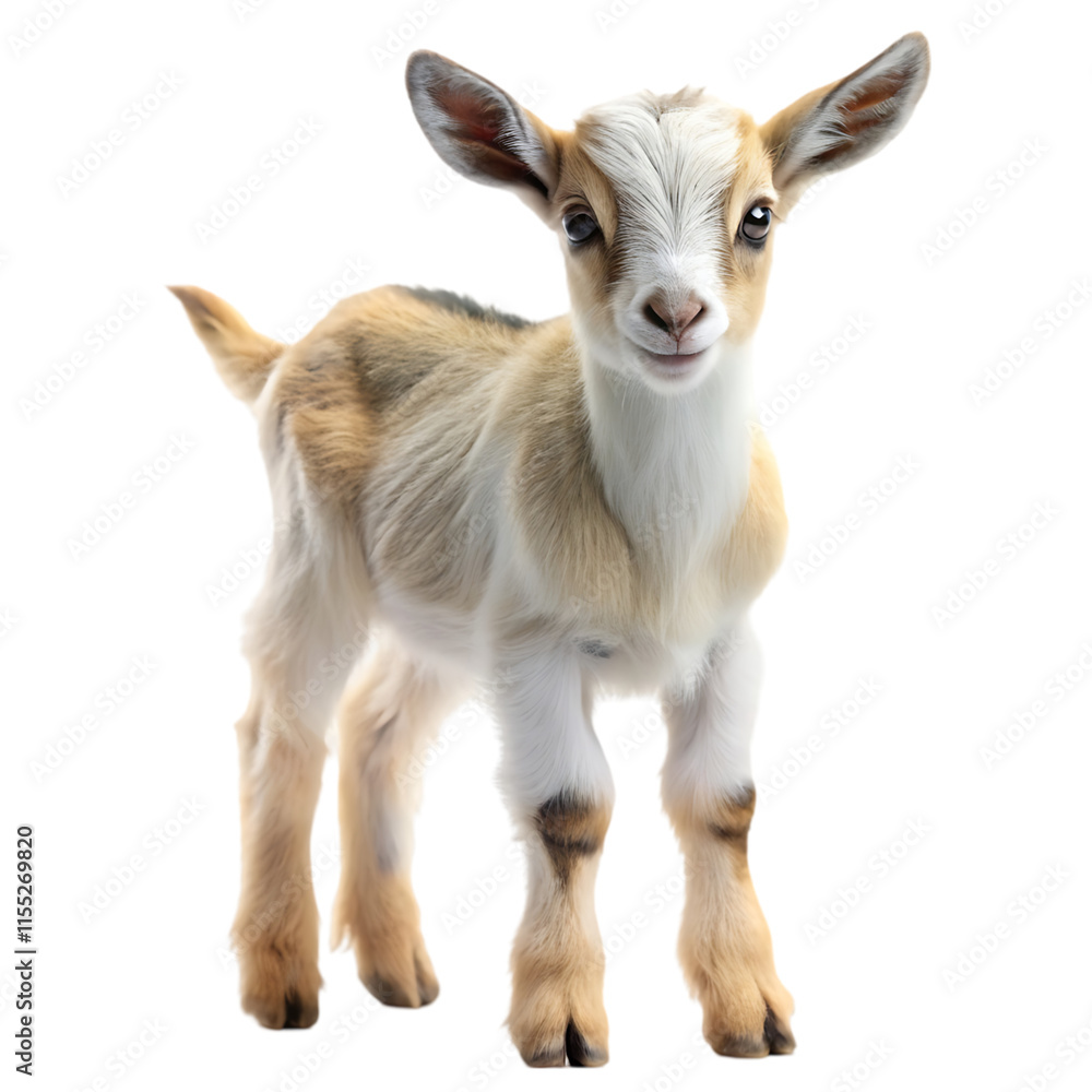Fototapeta premium baby goat on white background