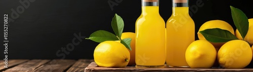 Close-up RAW Style of Artisanal Italian limoncello production, lemon liqueur