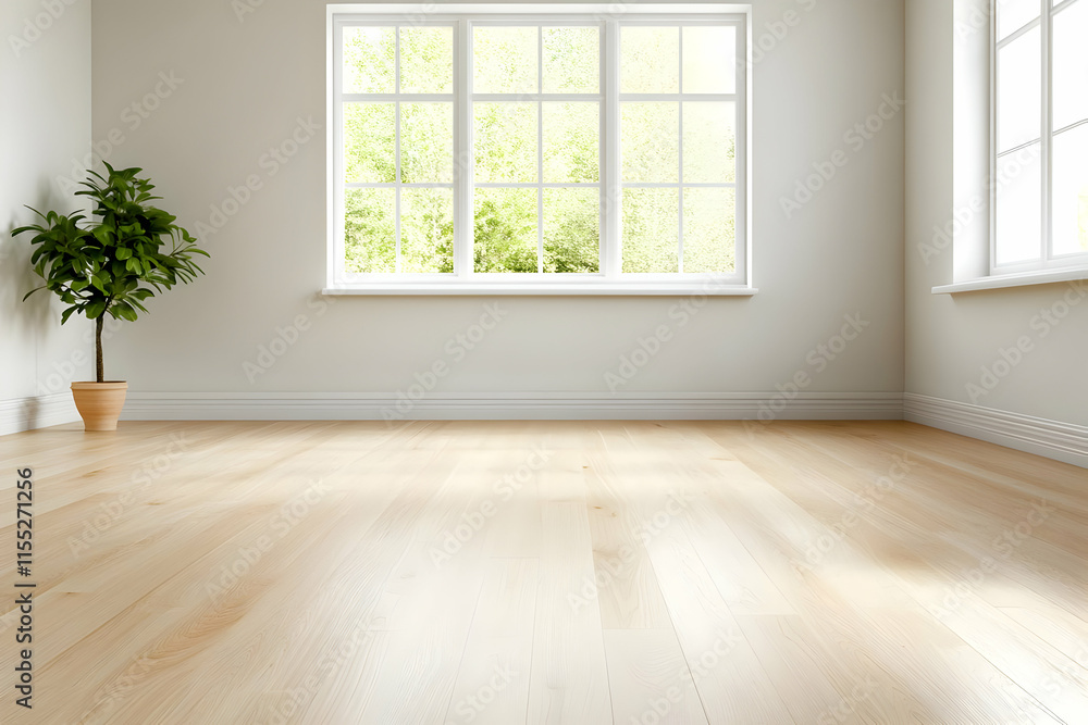 Empty Room 3D Render Light Wood Floor Empty Room 3D Render Light Wood Floor
