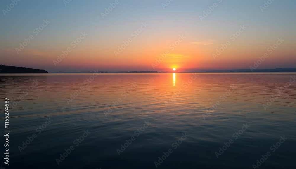 Fototapeta premium Serene Sunrise over a Calm Lake