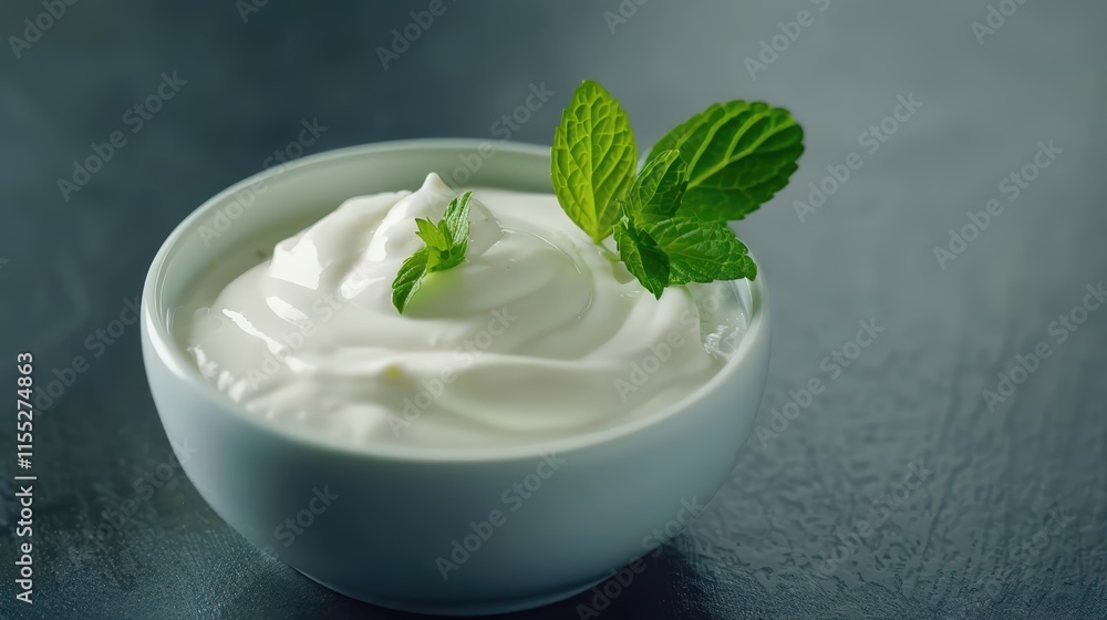 Close-up RAW Style of Traditional Greek tzatziki preparation, yogurt-based sauce
