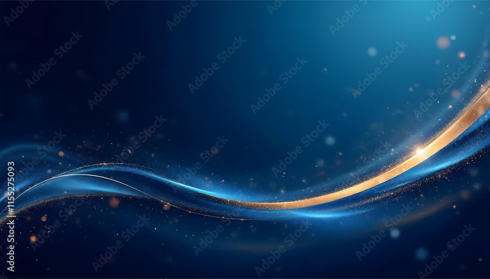 Obraz premium blue gold sale event banner social media abstract background