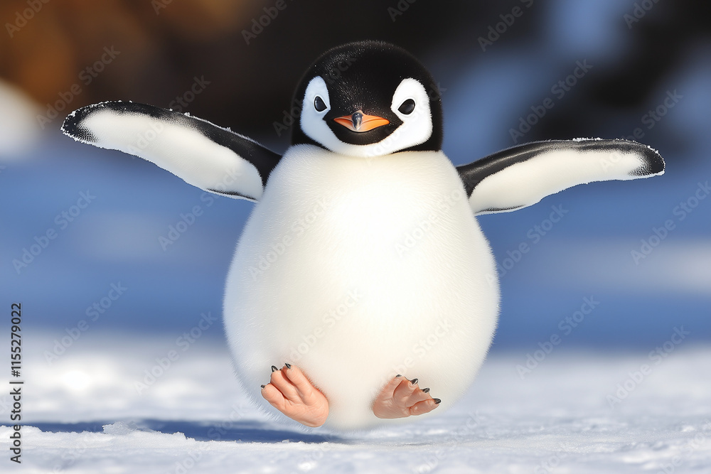 Fototapeta premium penguin on snow