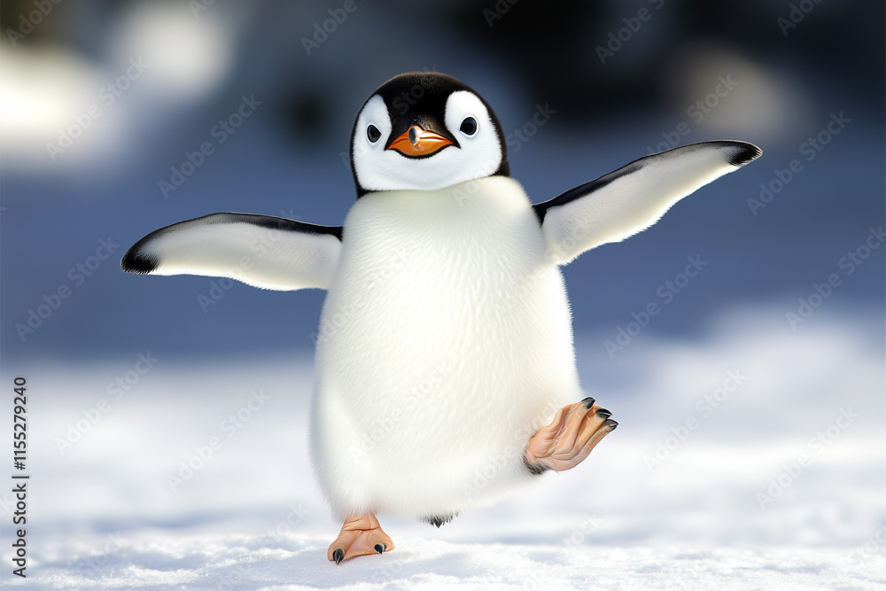 Fototapeta premium penguin on snow