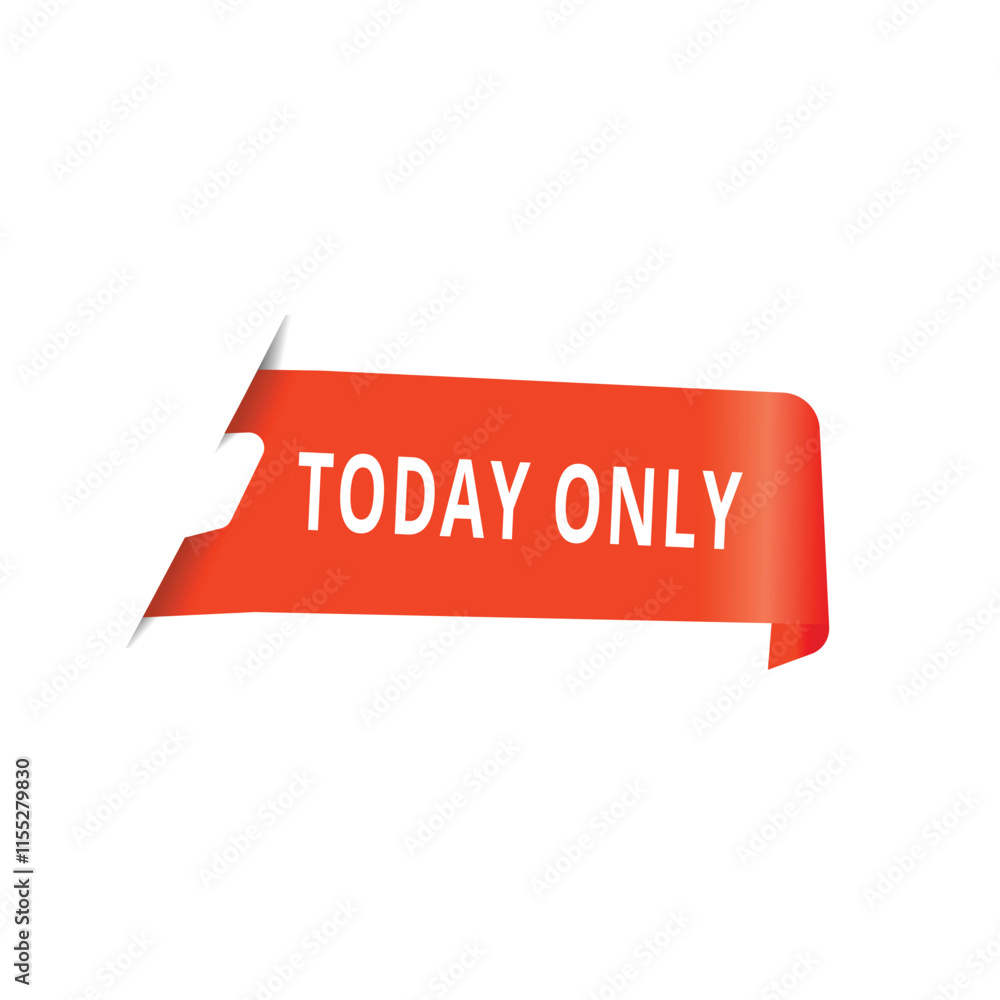 Today only modern design element or banner template. Red vector white background. Today only modern design element or banner template. Red vector white background.
