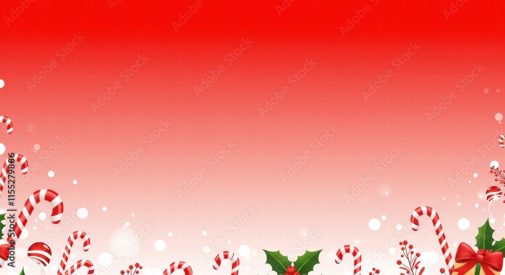 Christmas Candy Canes Red Background Christmas Candy Canes Red Background