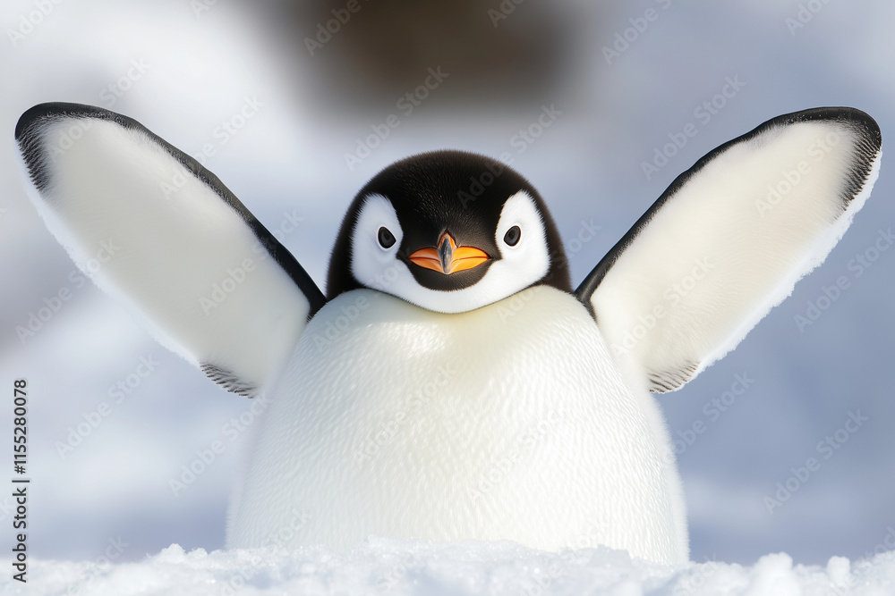 Fototapeta premium penguin on snow