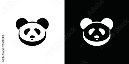 simple panda head logo vector
