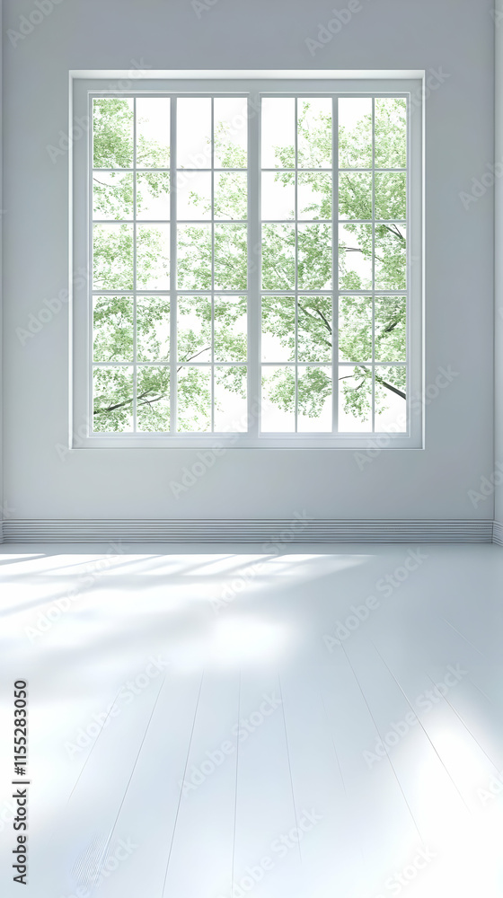 White Room 3D Render Window View White Room 3D Render Window View