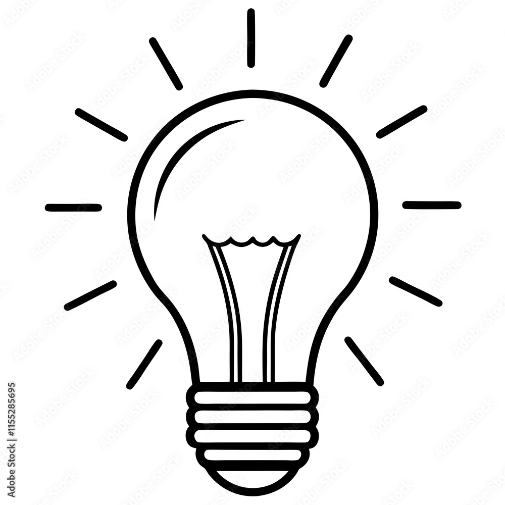 Lightbulb Idea Line Art Vector Design Lightbulb Idea Line Art Vector Design
