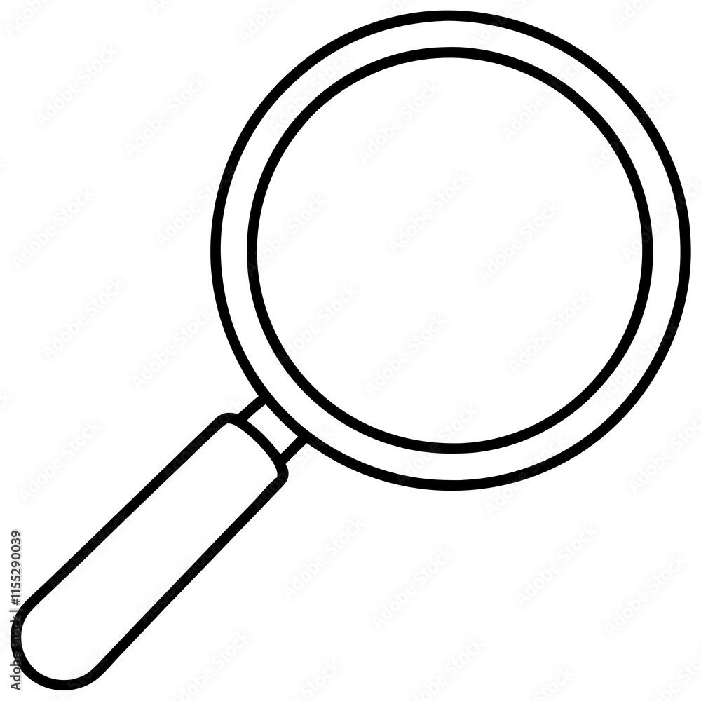 Magnifying Glass Line Art Vector Illustration Magnifying Glass Line Art Vector Illustration