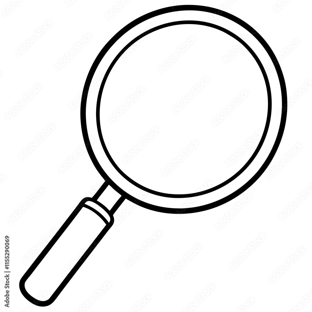 Magnifying Glass Line Art Vector Illustration Magnifying Glass Line Art Vector Illustration