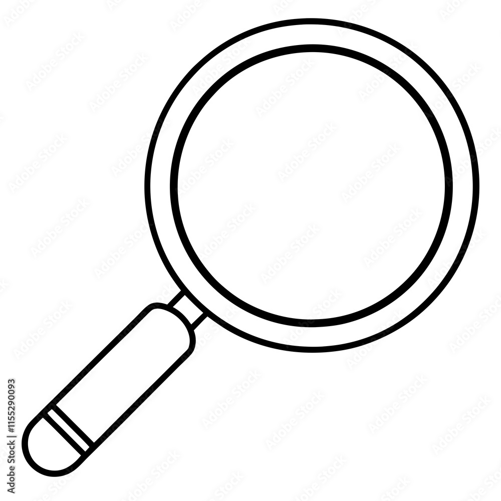 Magnifying Glass Line Art Vector Illustration Magnifying Glass Line Art Vector Illustration