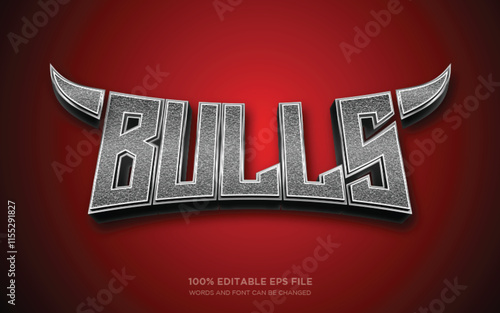 Bulls 3d editable text style effect	
