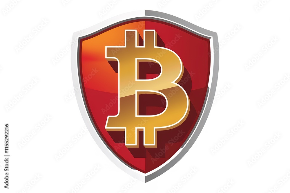 A golden Bitcoin symbol standing tall A golden Bitcoin symbol standing tall