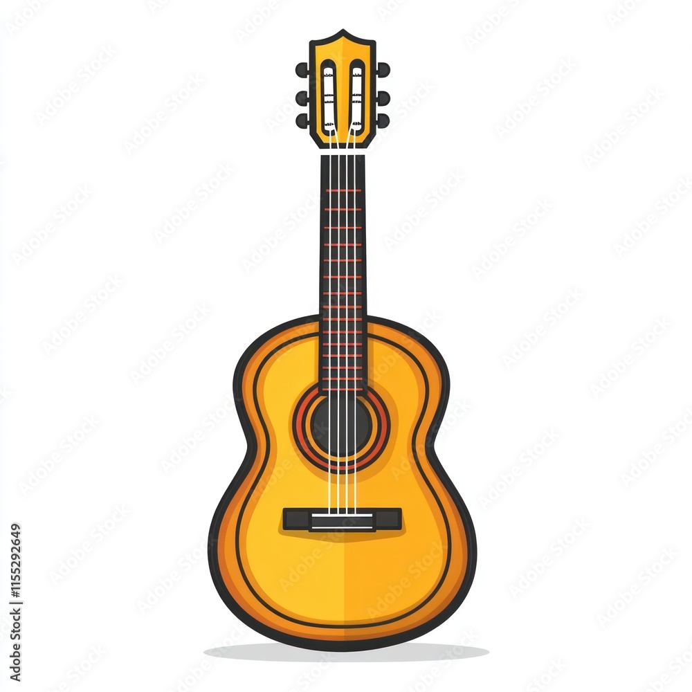 Fototapeta premium Classic acoustic guitar illustration. (4)