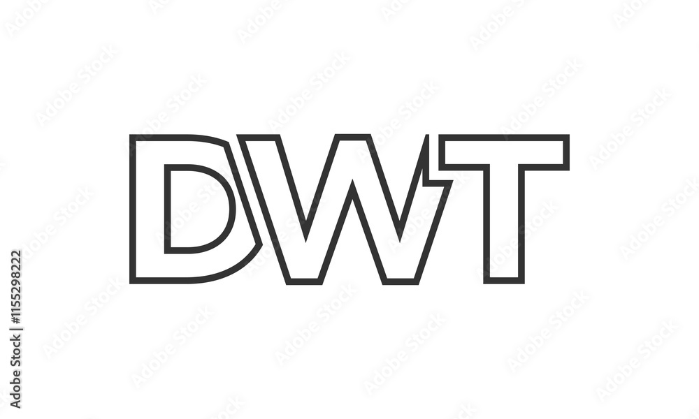 DWT logo design template with strong and modern bold text. Initial based vector logotype featuring simple and minimal typography. Trendy company identity. DWT logo design template with strong and modern bold text. Initial based vector logotype featuring simple and minimal typography. Trendy company identity.