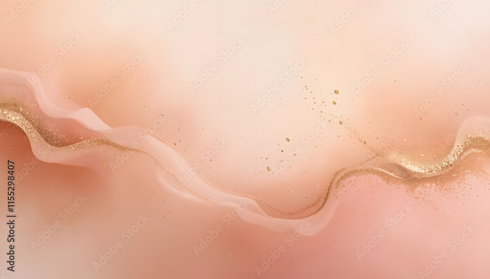 Abstract Peach and Gold Swirls: A Serene Artwork Abstract Peach and Gold Swirls: A Serene Artwork