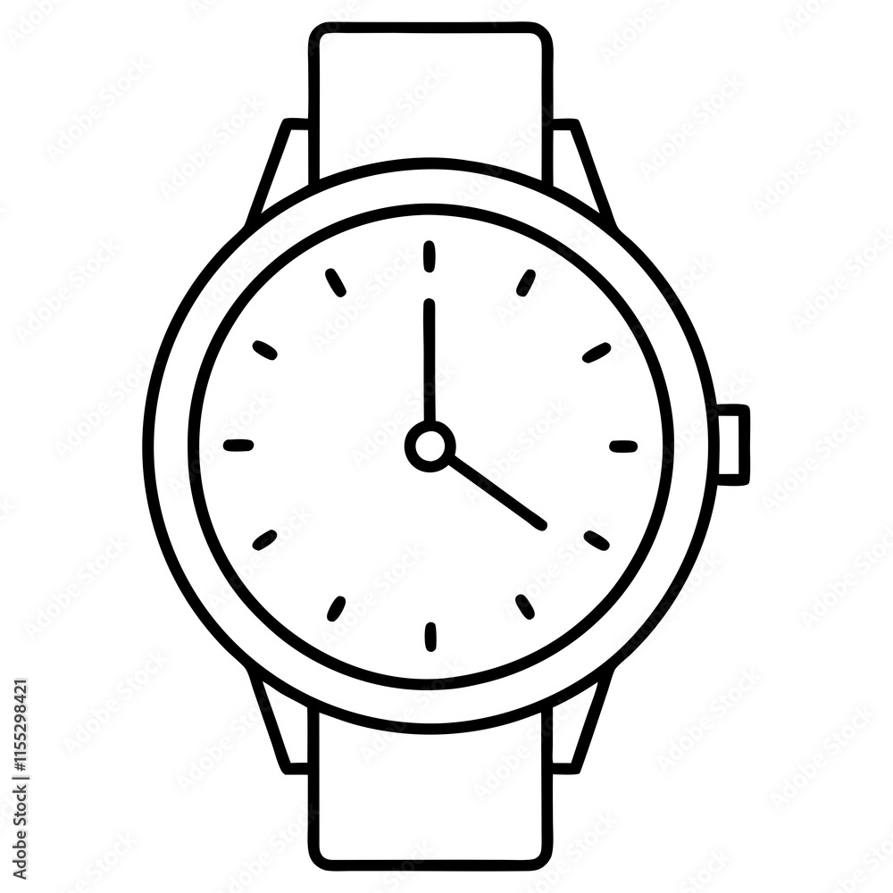 Minimalist Line Art Watch Design Sleek Dial & Clean Straps Minimalist Line Art Watch Design Sleek Dial & Clean Straps