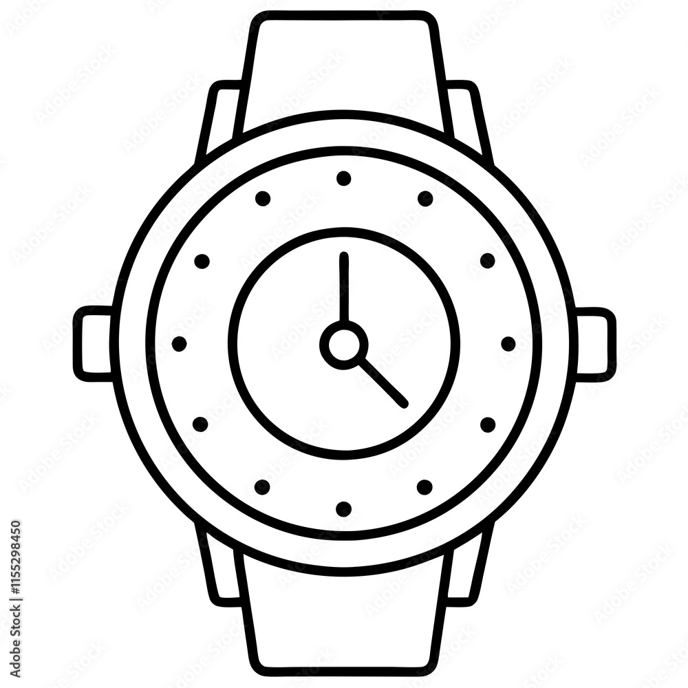 Minimalist Line Art Watch Design Sleek Dial & Clean Straps Minimalist Line Art Watch Design Sleek Dial & Clean Straps