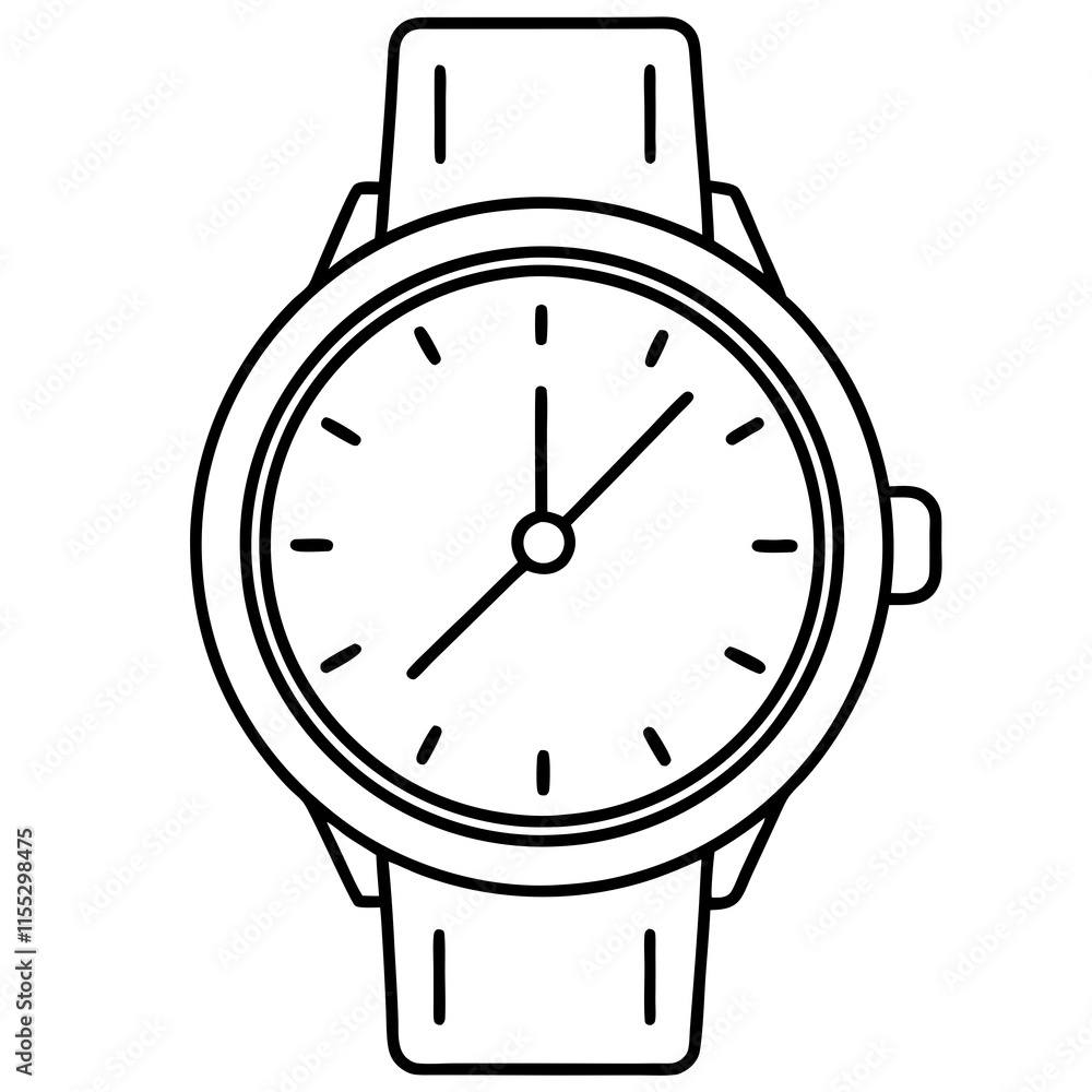 Minimalist Line Art Watch Design Sleek Dial & Clean Straps Minimalist Line Art Watch Design Sleek Dial & Clean Straps