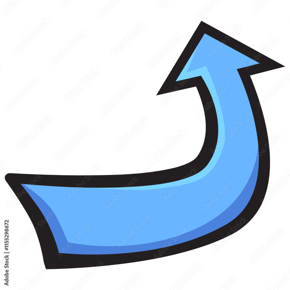 Curved Corner Arrow Handdrawn Doodle Curved Corner Arrow Handdrawn Doodle