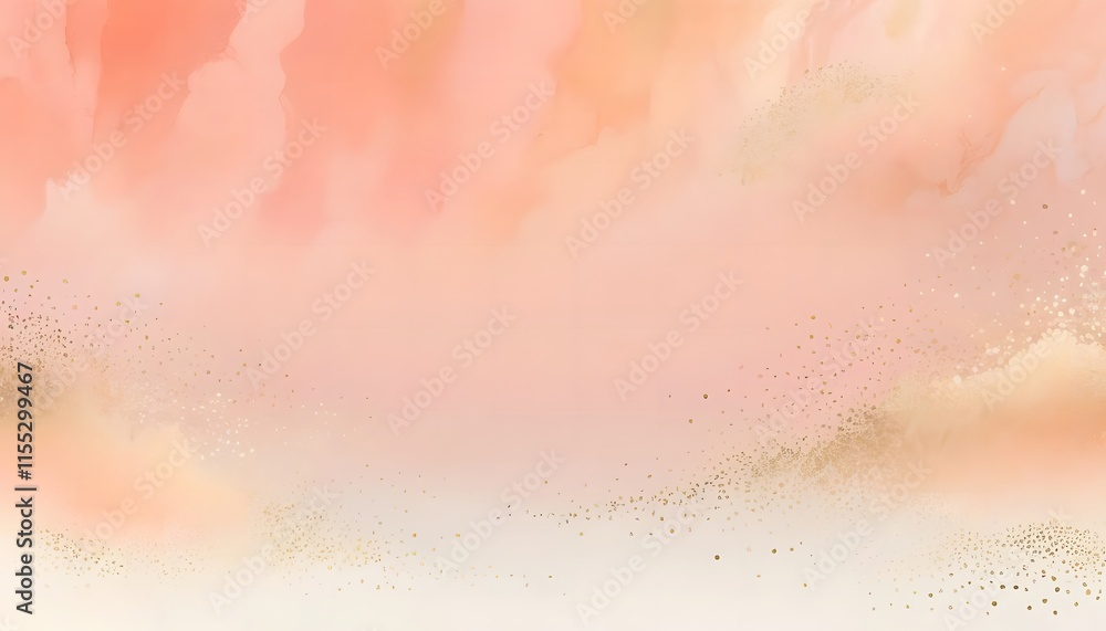 Peachy Gold Watercolor Abstract Background Peachy Gold Watercolor Abstract Background