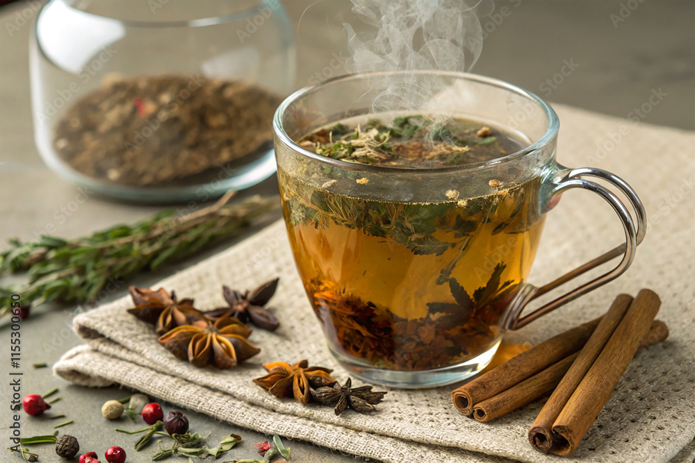 Herbal infusion with a combination of spices Herbal infusion with a combination of spices
